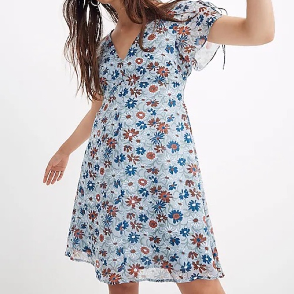 Madewell blue floral dress